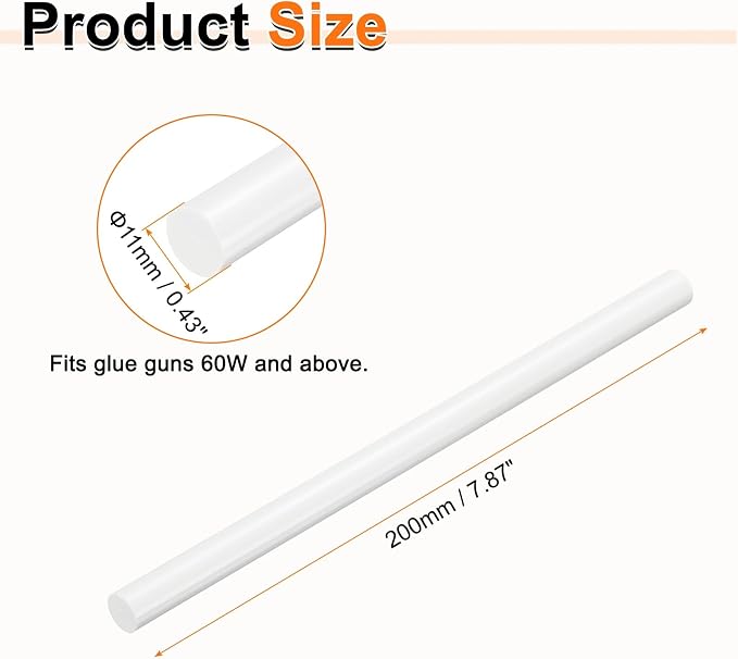HARFINGTON 10pcs Hot Glue Sticks 0.43" Dia x 7.87" Long EVA Mini Hot Melt - Image 2