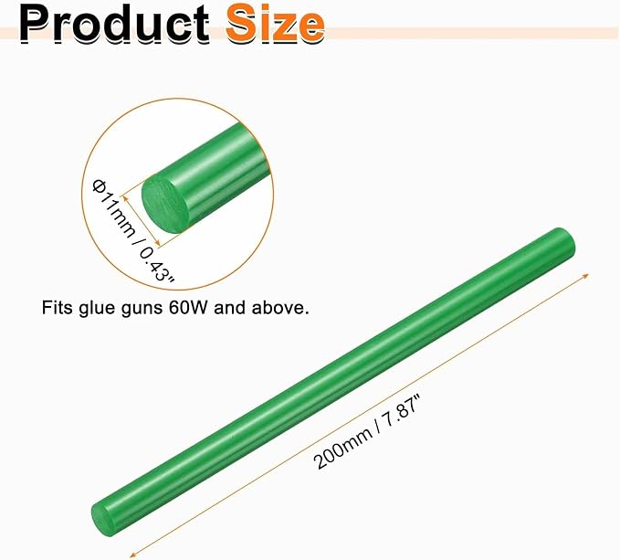 HARFINGTON 10pcs Hot Glue Sticks 0.43" Dia x 7.87" Long EVA Mini Hot Melt - Image 2