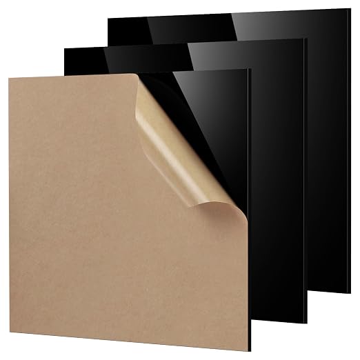 Adrattnay Black Acrylic Panels 1/8 Thick, Opaque Acrylic Panels by WOODEXPERT