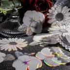 120pcs White Flower Scrapbook Stickers Pack, Vintage Roses Lilies Daisies - Image 7