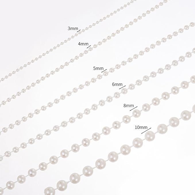 4mm Crafts Faux Pearl Beads Garland Pearl Bead Roll Strand of Pearls to - Image 3