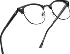 Blue Light Blocking Glasses Retro Semi Rimless UV400 Clear Lens Computer Eyewear by AOMASTE