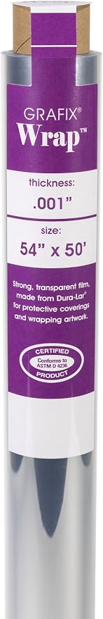 Grafix Dura-Lar 0.001" Film, Ultra Clear, Glossy 54" x50' Material, by Grafix