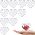 Jishi Clear Plastic Heart Ornaments 10-Pack Christmas Ornament Fillable Balls by Jishi