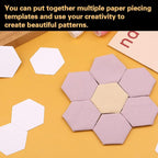 100 Count Paper Piecing Shapes Hexagon Paper Piecing Templates Quilting - Image 6
