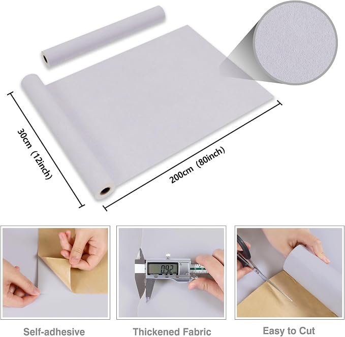 CRE8TIVE 12"x80" Cold White Wallpaper Velvet Drawer Liners - Image 8