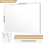 Clear Acrylic Sheet Plexiglass, 1/4" Thick Cast Acrylic Glass Sheet, Plexiglass - Image 2