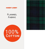 Hobby Lobby Blue & Green Plaid Flannel Fabric, 1 Yard | Precut Fabric - Image 3