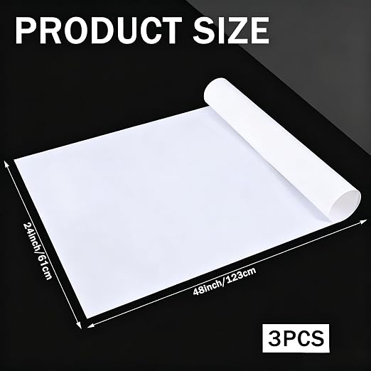 3 PCS Flexible Translucent PE Plastic Sheet 48" x 24" x 1/30'' Milky - Image 2