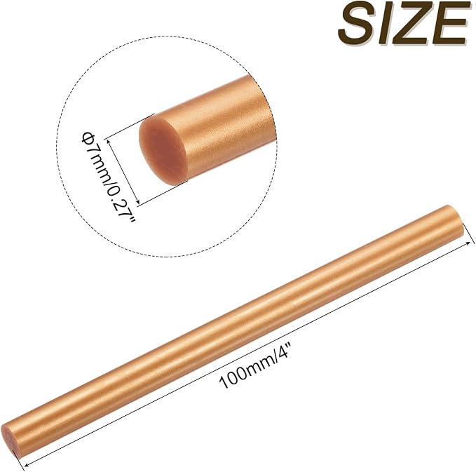 uxcell Mini Hot Glue Sticks for Glue Gun 7mm x 100mm Metallic Gold 12pcs - Image 2