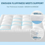 YUGYVOB Mattress Pad Extra Thick, and Breathable Full Size Mattress Topper - Image 4