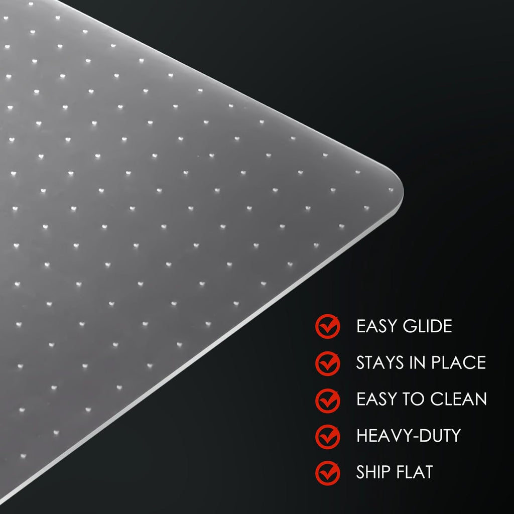 Kuyal Office Chair Mat for Carpet, 2 Pack 36x 48 Clear Heavy Duty Computer Chair Mat, Under Desk Protector Carpeted Floors Mat, Easy Chair Movement,Ship Flat