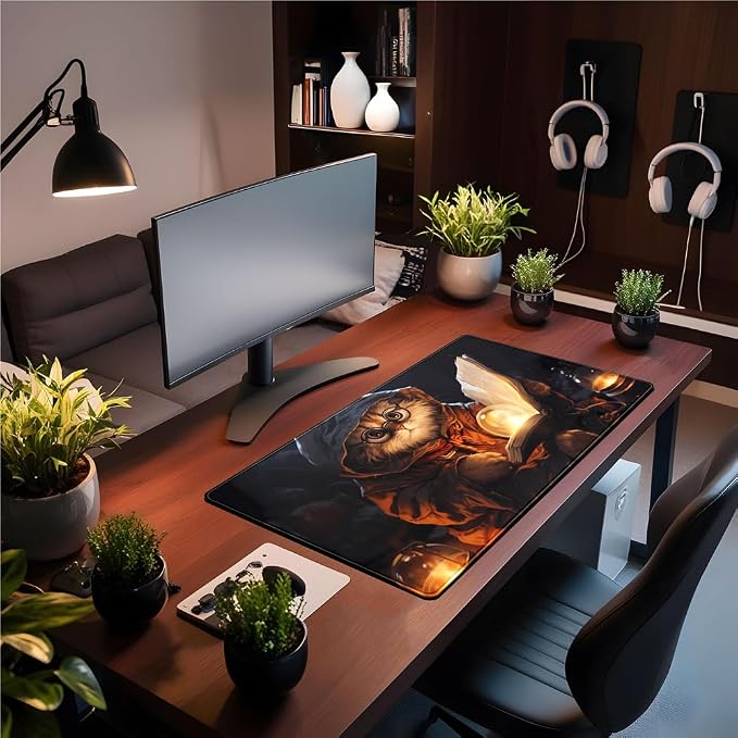 Magical Cat Desk Mouse Mat Black Vintage Desk Pad Playmat - Image 3