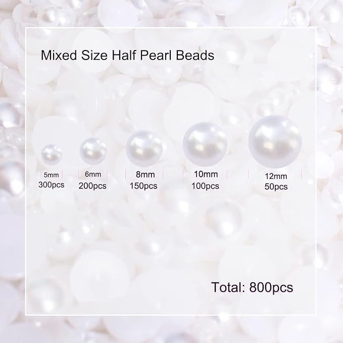 Flatback Pearl Bead for Crafts Half Pearl Beads for Crafting DIY - Image 4
