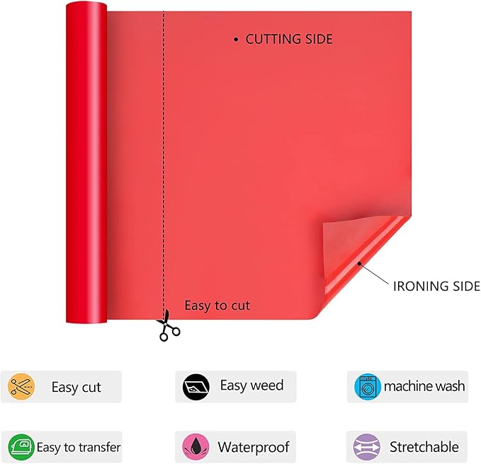 HTV Iron on Vinyl 12Inch by 25ft Roll HTV Heat Transfer Vinyl - Image 2