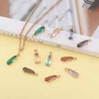 FASHEWELRY 50Pcs Teardrop Faceted Glass Pendants Mixed Colors Crystal Glass - Image 2