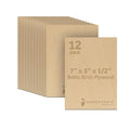 12 mm Baltic Birch Plywood 1/2 x 5 x 7 Inch, Box of 12 B/BB Grade Craft Wood by Woodpeckers