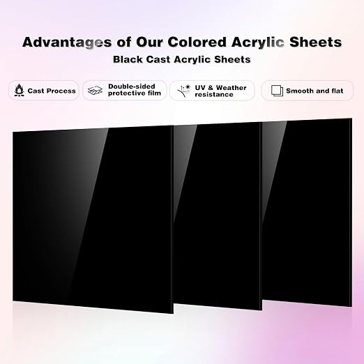 Adrattnay Black Acrylic Panels 1/8 Thick, Opaque Acrylic Panels - Image 3