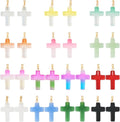 Cheriswelry 28Pcs Cross Glass Pendants Colorful Cross Religious Dangle Charms by Cheriswelry
