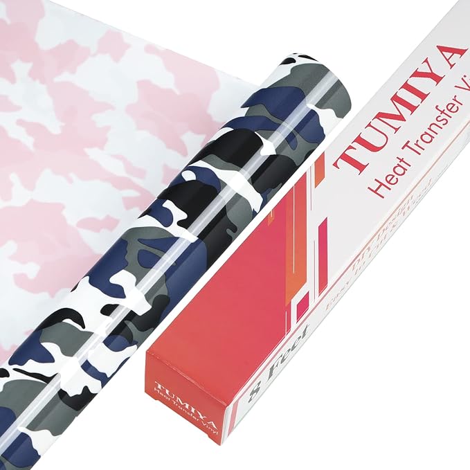 TUMIYA Camo Army Grey Heat Transfer HTV Vinyl Rolls, Stretchy PU HTV Vinyl by TUMIYA