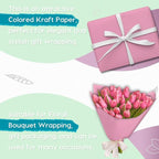 PerkHomy Light Pink Kraft Paper Roll 48" x 1 - Image 4