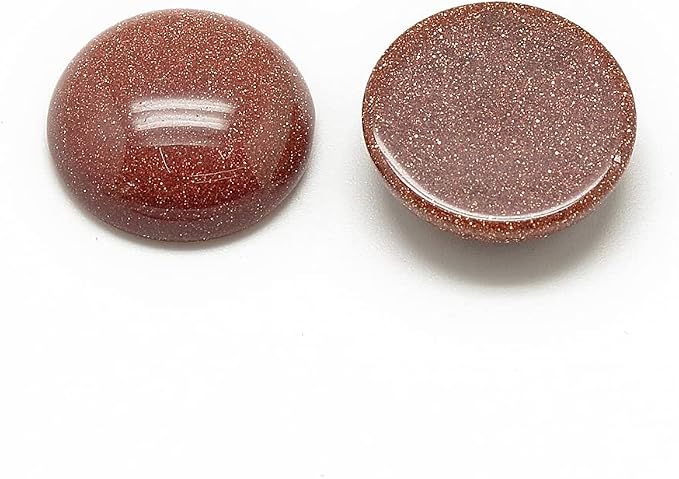 FASHEWELRY 50Pcs Natural Synthetic Goldstone Cabochons Flat Back Gemstone - Image 2