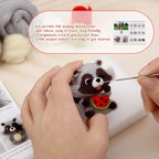JUPEAN Needle Felting Kit Needle Felting Supplies Raccoon Animal - Image 3