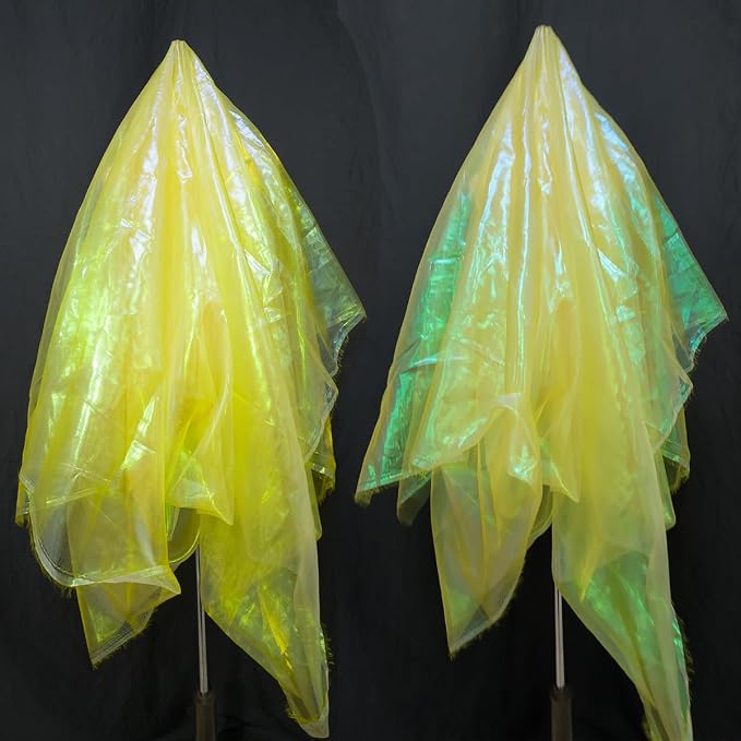 Yellow Iridescent Organza Fabric by Unknown