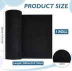 BENECREAT Black Felt Roll, 118x11.81 Inch Craft Felt Fabric Soft Fabric Sheets - Image 2