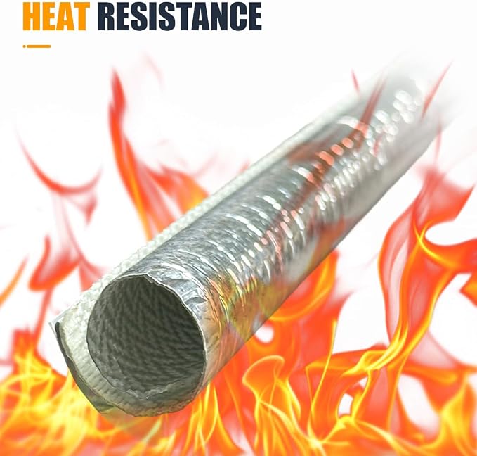19mm - 3/4" Self Closed Aluminized Heat Shield Sleeve - 39" High Temp Heat - Image 3