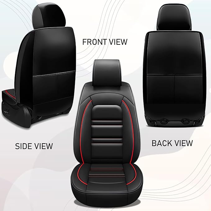 Seat Cover for Dodge ram 2004-2011 | Car Seat Covers Front Seats, Waterproof Seat Protectors, Automotive Front Seat Covers (Front Seat, Black&Red Line)