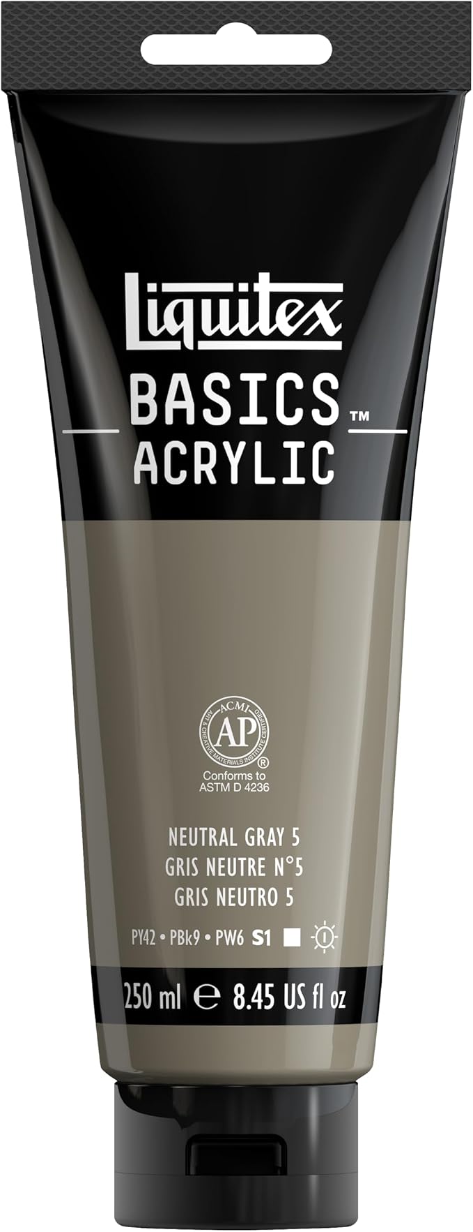 Liquitex BASICS Acrylic Paint, 250ml Tube, Neutral Gray Value 5 by Liquitex