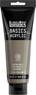 Liquitex BASICS Acrylic Paint, 250ml Tube, Neutral Gray Value 5 by Liquitex