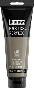 Liquitex BASICS Acrylic Paint, 250ml Tube, Neutral Gray Value 5 by Liquitex