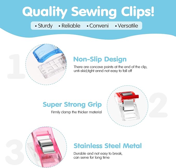 Beeveer 400 Sewing Clips for Fabric and Quilting - Image 4