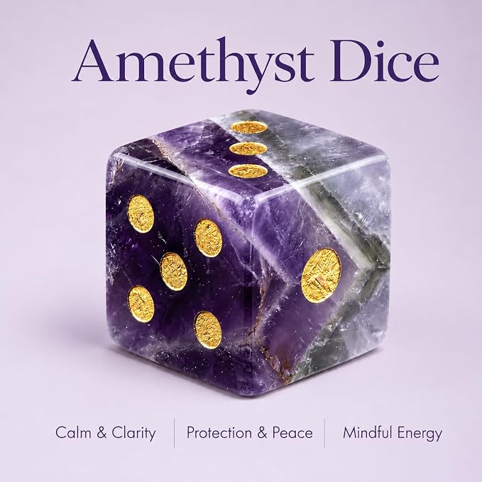 2PCS Crystal D6 Dice, 16mm Natural Gemstone Mahjong Dice Set Stone Dice - Image 3
