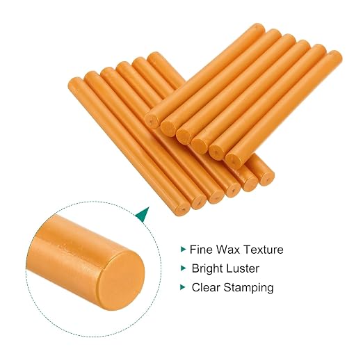 MECCANIXITY 12 Pcs Orange Cylinder Sealing Wax Stick Glue Gun Wax Seal Rod - Image 3