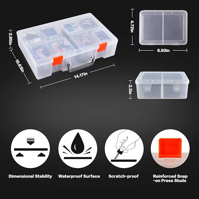 ALCYON 1600+ Baseball Card Storage Box, Sports Cards Holder Organizer Hard - Image 5