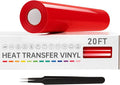 VinylRus Heat Transfer Vinyl-12” x 20ft Red Iron on Vinyl Roll by VinylRus