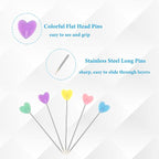 200pcs Sewing Pins Flat Head Straight Pins, Colored Pearl Head Stick Pin Long - Image 3