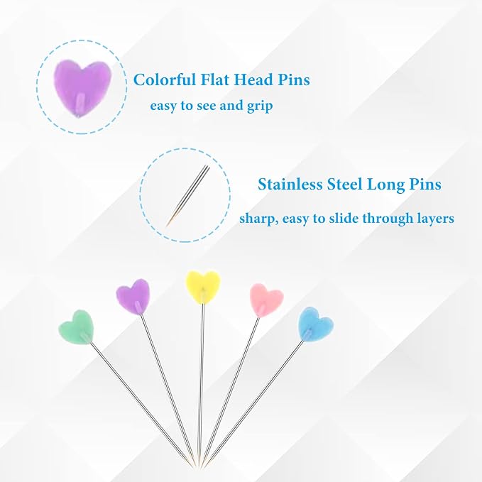 200pcs Sewing Pins Flat Head Straight Pins, Colored Pearl Head Stick Pin Long - Image 3