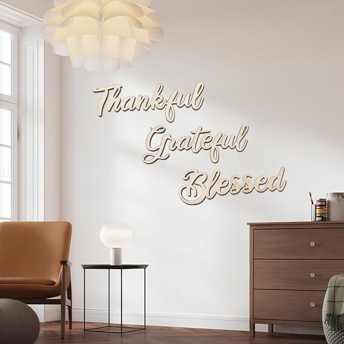 3 Pcs Thankful Grateful Blessed Wall Signs Thankful Grateful Blessed Signs - Image 6