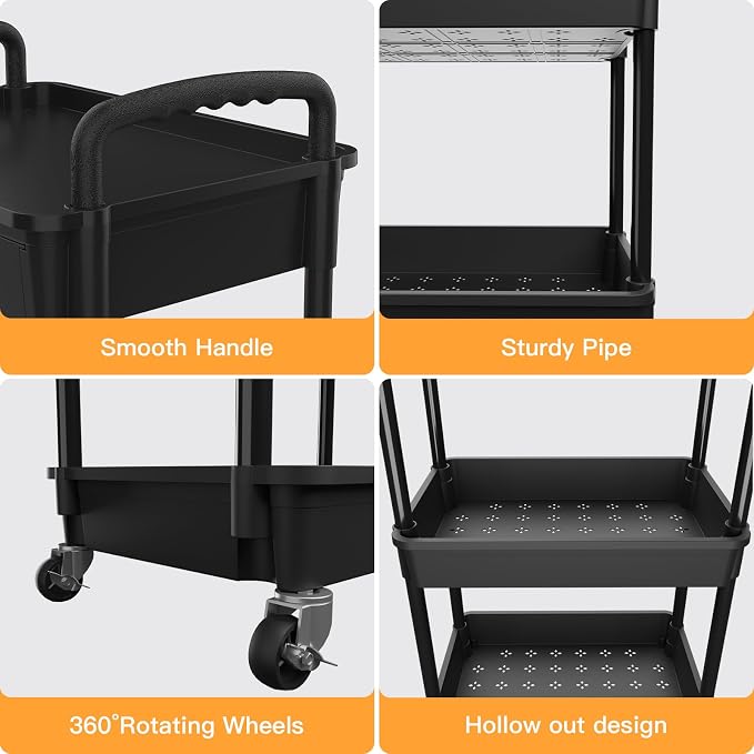 5 Tier Rolling Utility Cart - Image 2