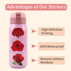 60 Pcs Red Rose PET Transparent Sticker | Self-Adhesive Scrapbooking Stickers - Image 7