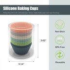 Reusable Silicone Cupcake Baking Cups 24 Pack, 2.75 inch Silicone Baking Cups - Image 5