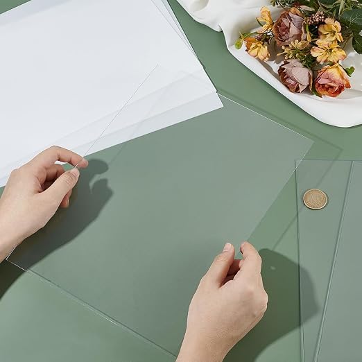 BENECREAT 6 Sheets PETG Clear Plastic Sheet, 12x8 Inch Waterproof PVC Clear - Image 3