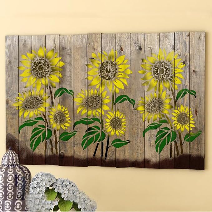 Large Flower Stencils for Painting on Wood, Canvas & Fences -10 Pc Floral - Image 6