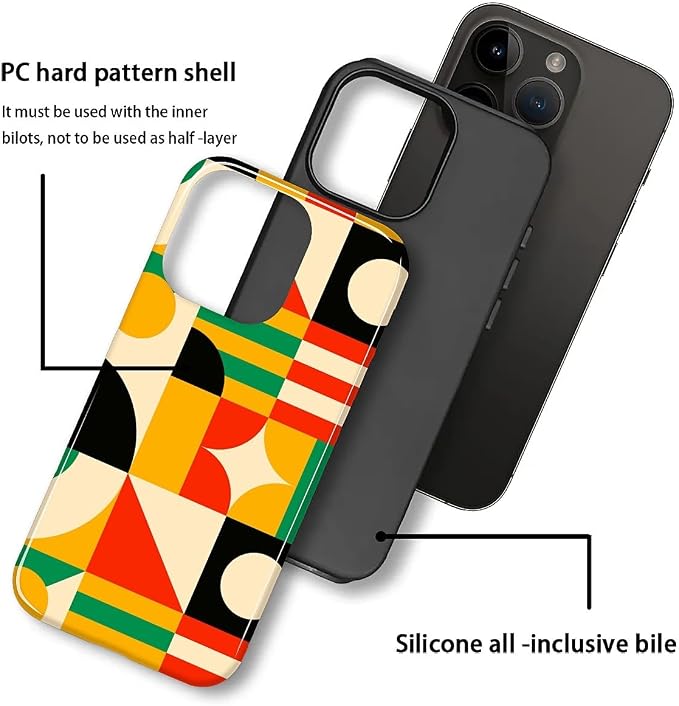 ZHEGAILIAN Case for iPhone 13 Pro, Geometric Colors Durable Shockproof Silicone - Image 2