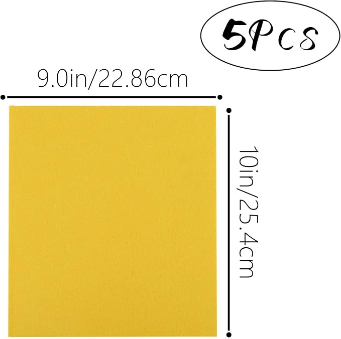Savita 5Pcs 10x9 Inch 3mm Thick Felt Sheets, Stiff Felt Hard Craft Fabric - Image 2