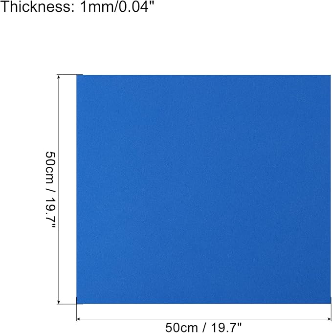 MECCANIXITY EVA Foam Sheets Sky Blue 19.7 Inch x 19.7 Inch 1mm Thick Crafts - Image 2